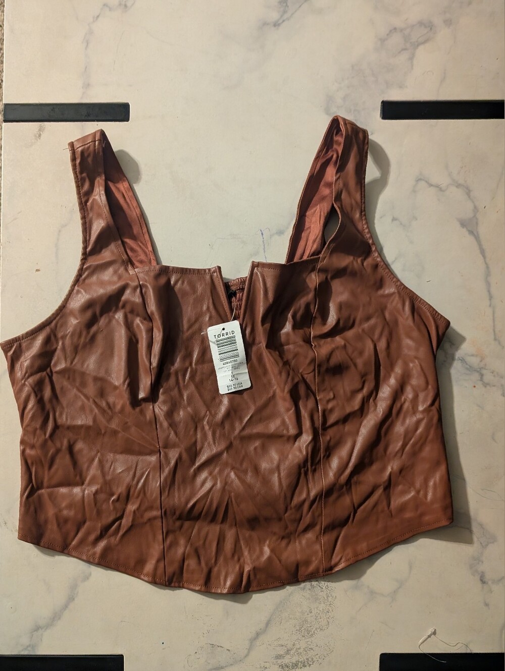 Torrid Brown Faux Leather Crop Tank